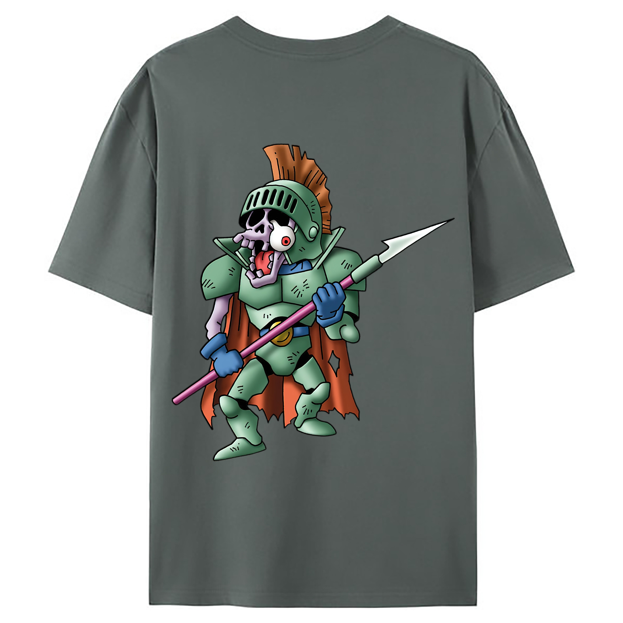 （画像用） ドラゴンクエスト Doragon Kuesuto Dragon Quest 綿100％ メンズ半袖Tシャツ（バックプリント） 通気性